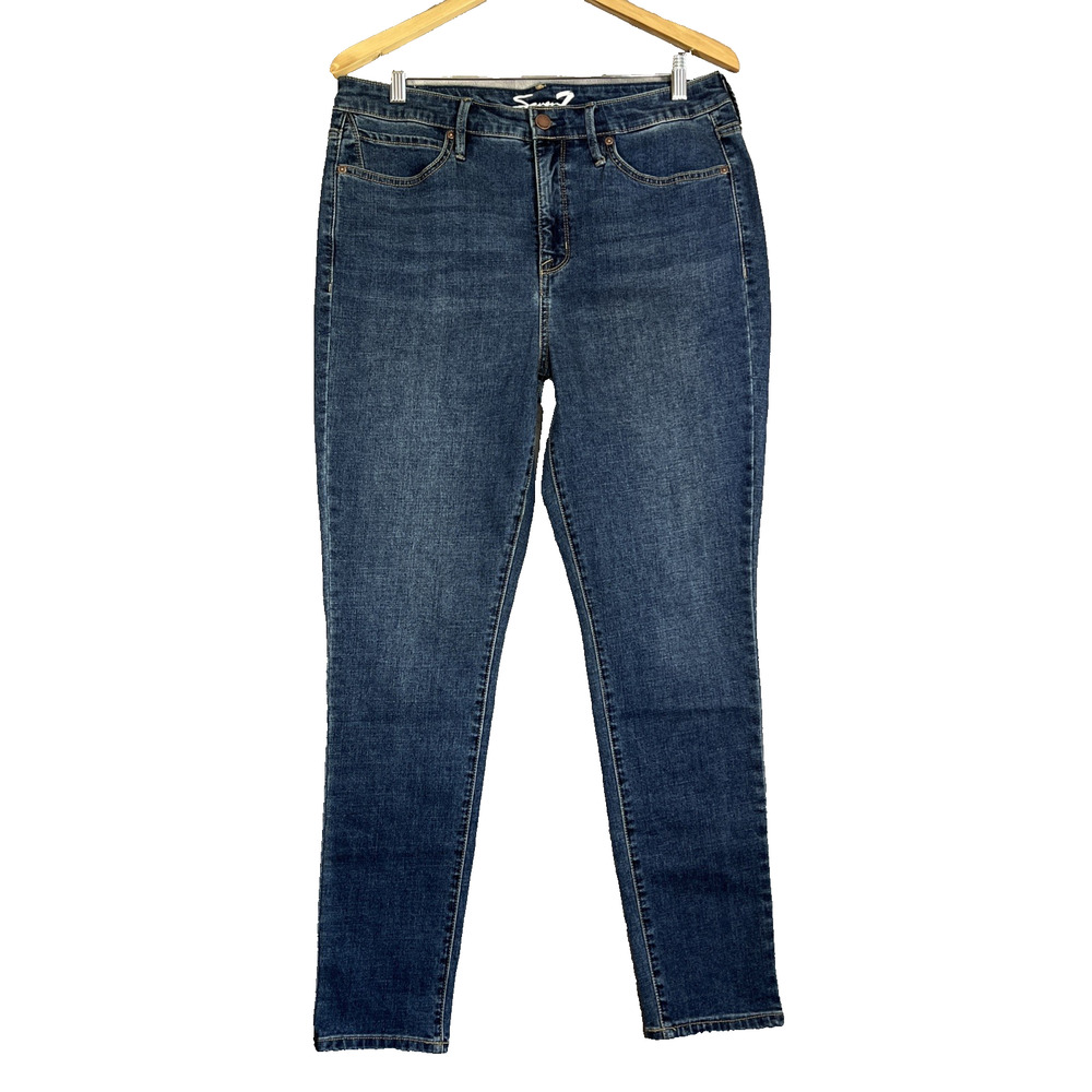 Seven7 Jeans Women's 12 Blue St James Soft Stretch Denim High Rise Skinny